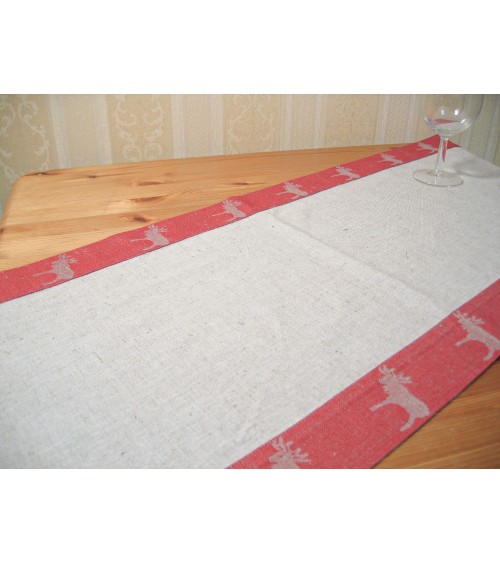 Table runner with 5,5cm two-sided dekorated borders