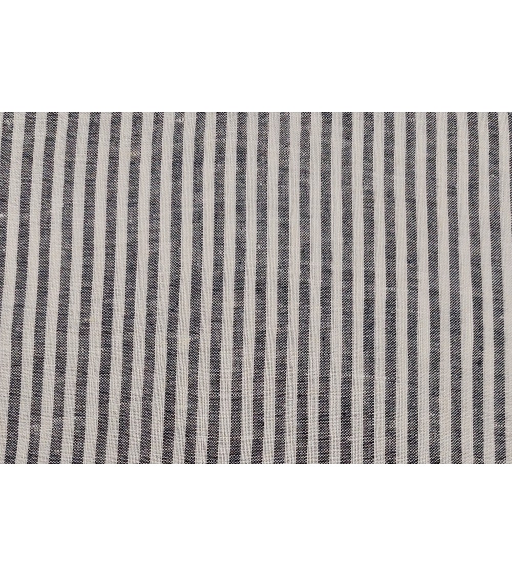 Linen 160g/m² striped white grey , 250cm width(OBR 0219 5-34)